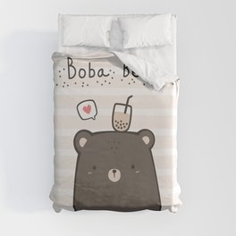 Boba Bear Duvet Cover