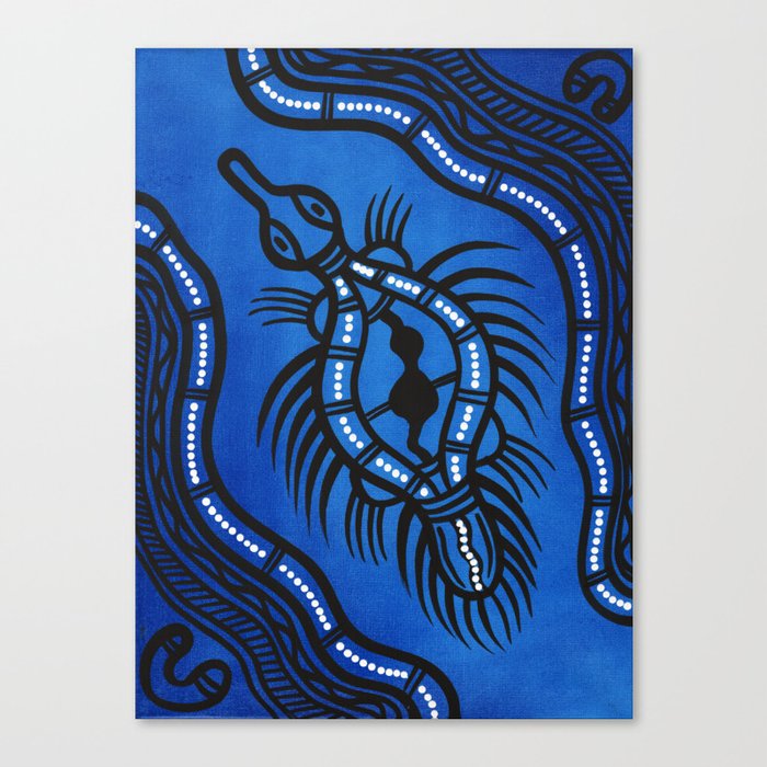Authentic Aboriginal Art - Echidna (2022) Canvas Print