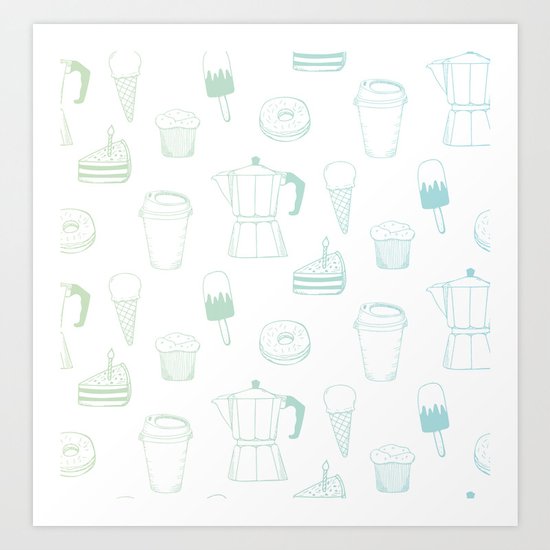 Coffee and Dessert Art Print