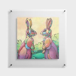A Pair of Hares Floating Acrylic Print