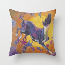 Autumn Greyhound Throw Pillow