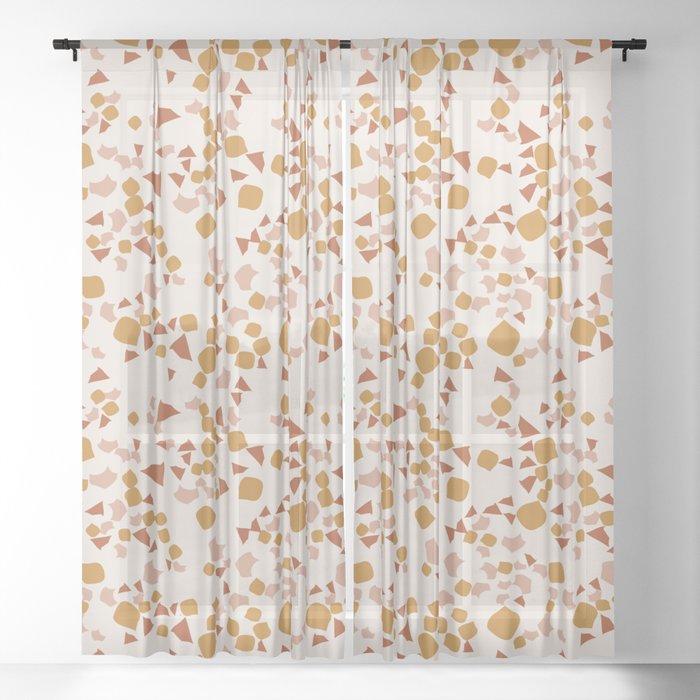 Terrazzo pattern in Gold Sheer Curtain