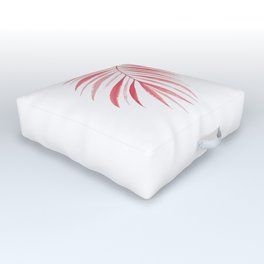 Tropical Palm Frond: Coral/Red Outdoor Floor Cushion