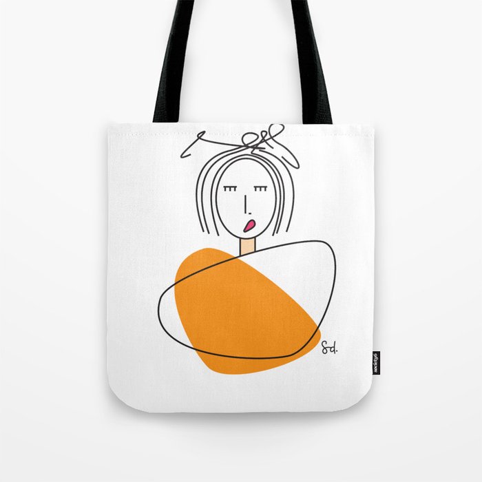 Bad Hair Day Minimalist Line Art Design Comic Girl Character