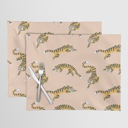 Seamless pattern with tigers in japanese style Placemat