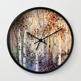 4 season watercolor collection - autumn Wall Clock