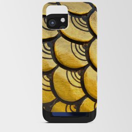 Golden chinese dragon statue's scale as a pattern.  iPhone Card Case