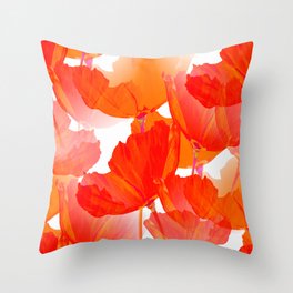 Red Poppies On A White Background #decor #society6 #buyart Throw Pillow