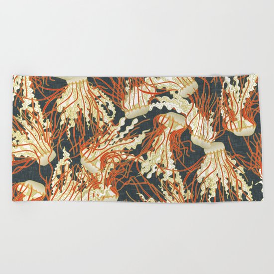 jellyfish slate Beach Towel