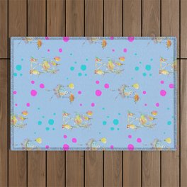 Lily White's Party- Party Birds 5 Outdoor Rug
