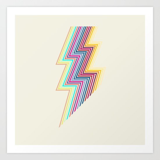 80's lightning Art Print