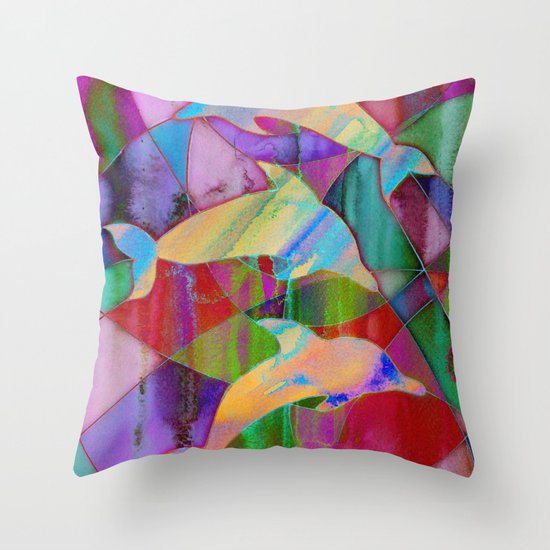 Caught in rainbow nets Throw Pillow