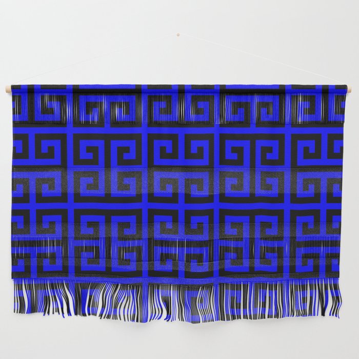 Greek Key (Blue & Black Pattern) Wall Hanging