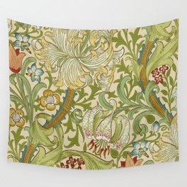 William Morris Golden Lily Pale Biscuit Wall Tapestry