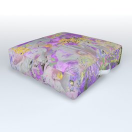 Flower Drip - Pink Outdoor Floor Cushion