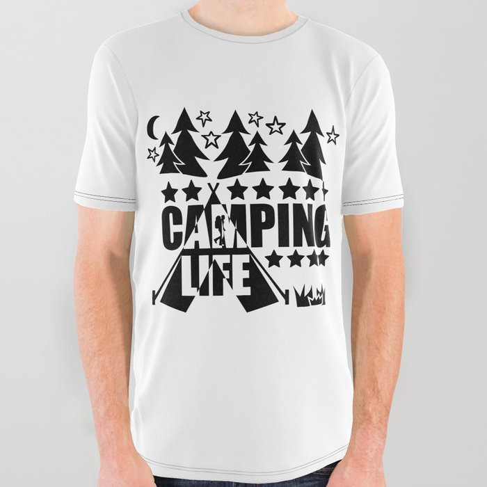Camping Life All Over Graphic Tee