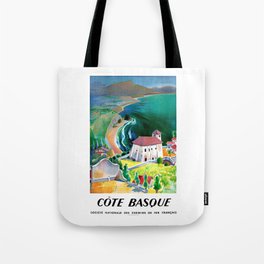 1946 France Cote Basque Railway Travel Poster Tote Bag
