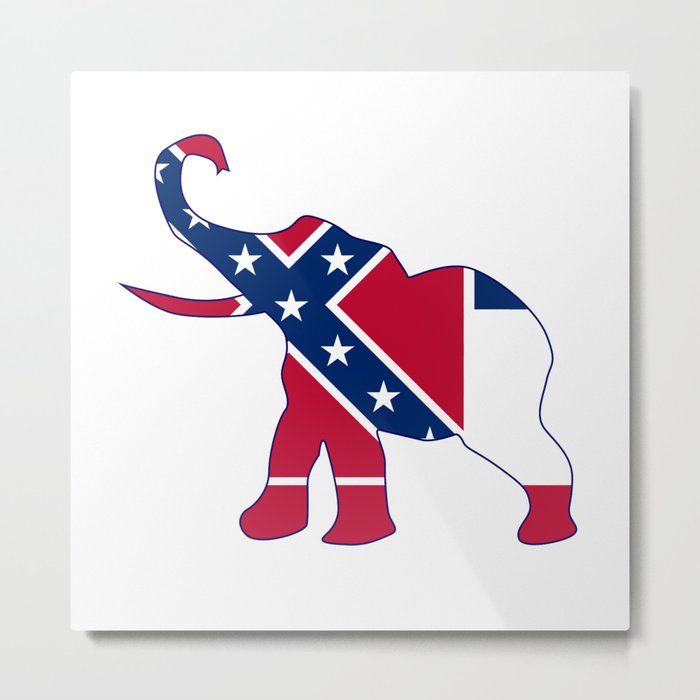 Mississippi Republican Elephant Flag Metal Print