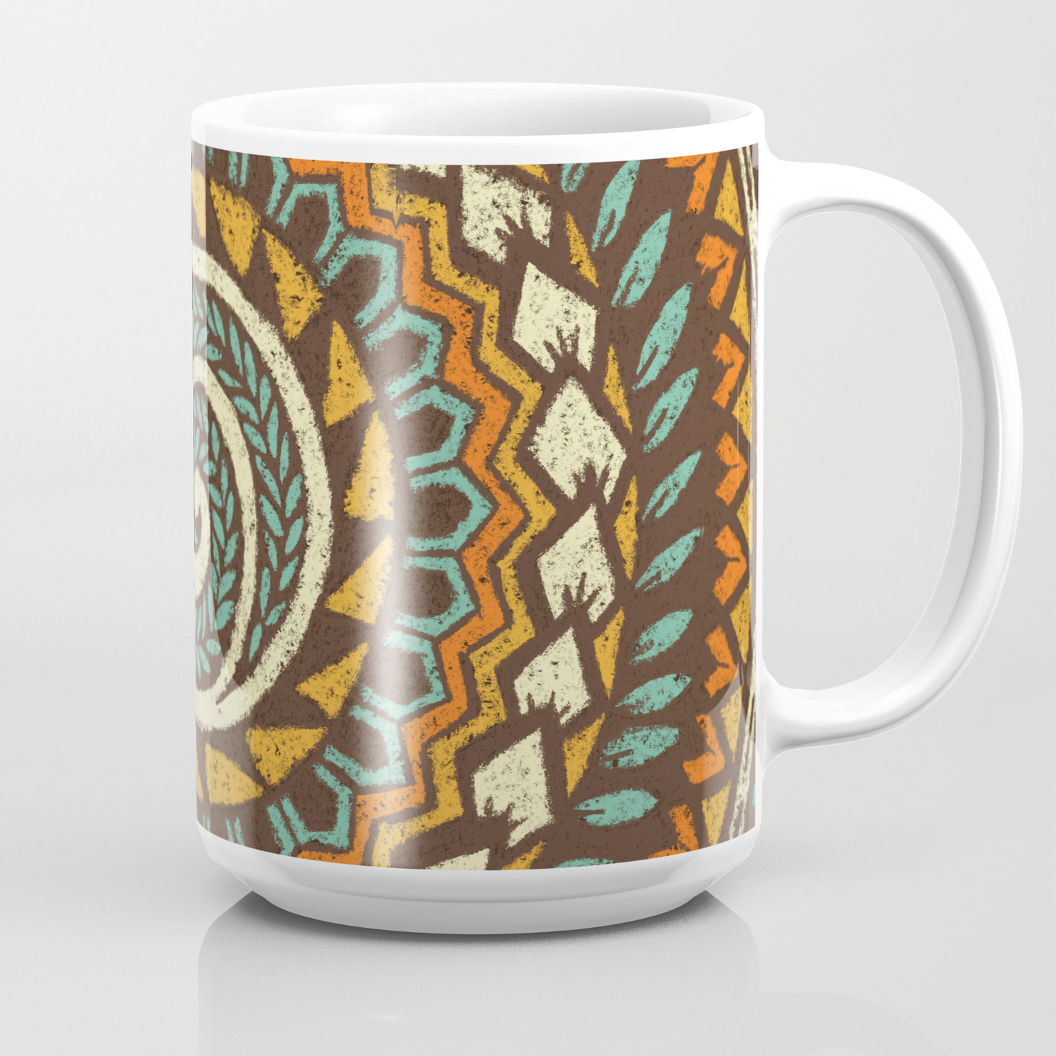 Retro Abstract 60s 70s Polynesian Tattoo Design Vintage Blue