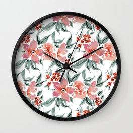 Loose Floral Pattern Wall Clock