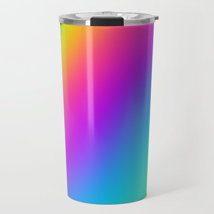Bright Rainbow Wave Gradient Travel Mug