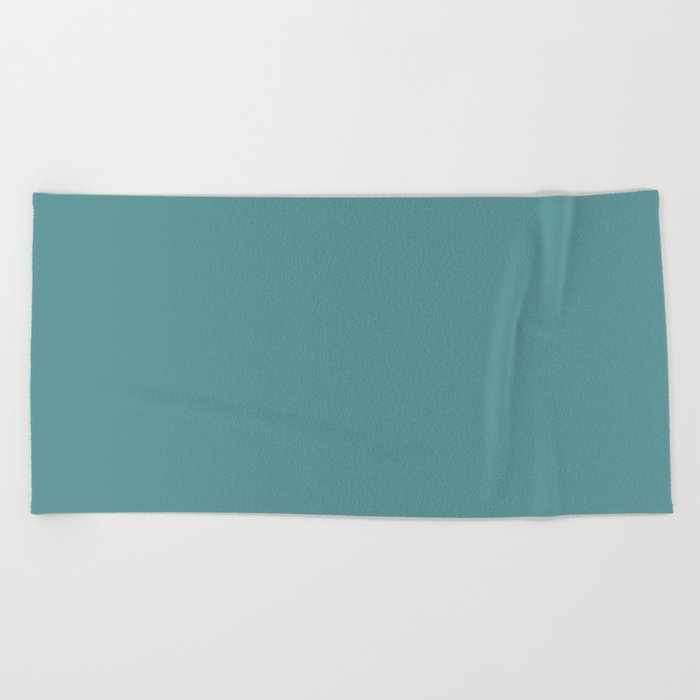 Dark Pastel Aquamarine Blue Green Solid Color Pairs Sherwin Williams Cloudburst SW 6487 Beach Towel