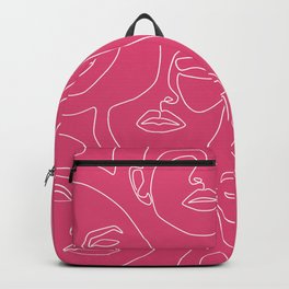 Faces In Pink Backpack