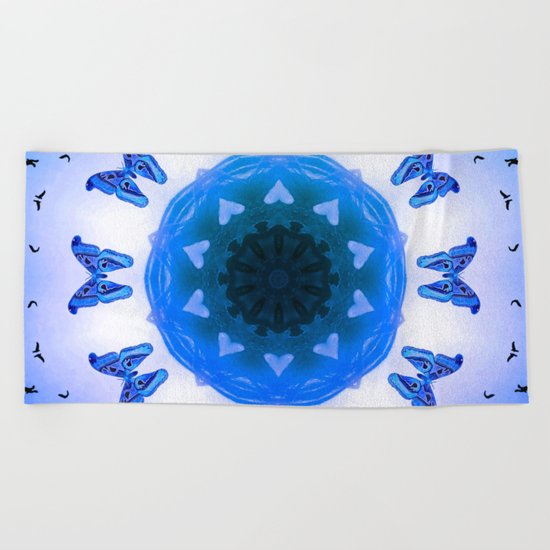 All things with wings (blue) Beach Towel