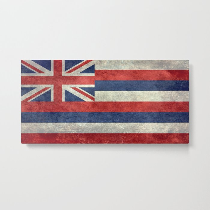 Hawaiian Flag of Hawaii grungy style Metal Print