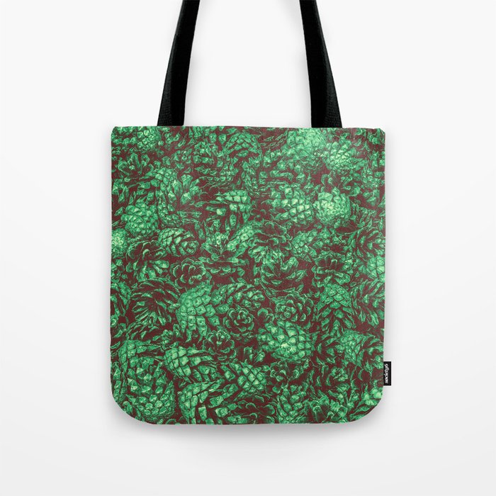 Scent of Pine RETRO GREEN / Photograph of pine cones Tote Bag