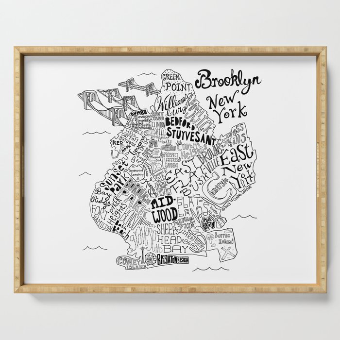 Brooklyn Map Serving Tray