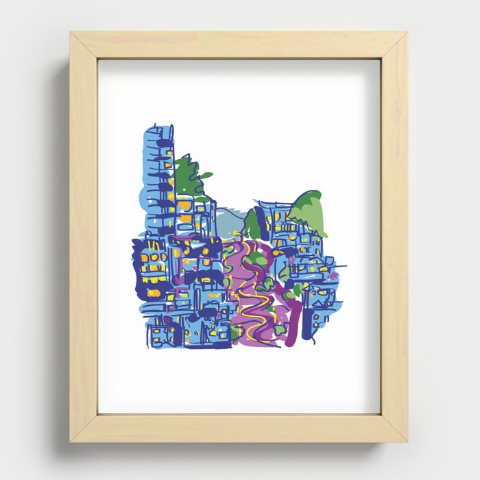 Lombard Street Abstract Recessed Framed Print