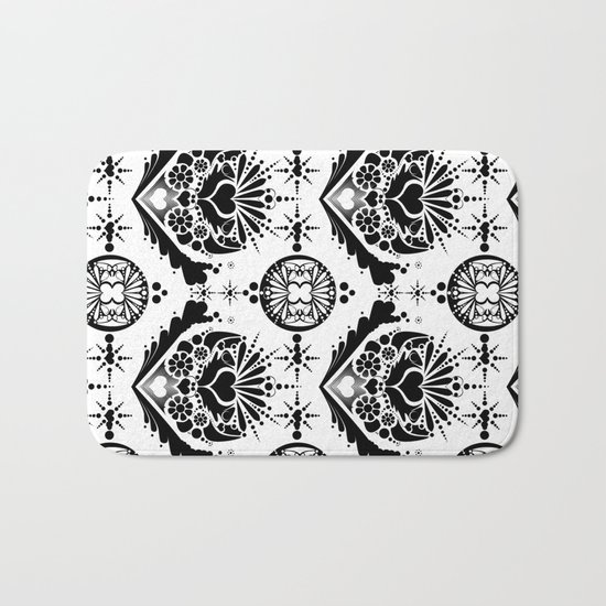 black pattern 8 Bath Mat