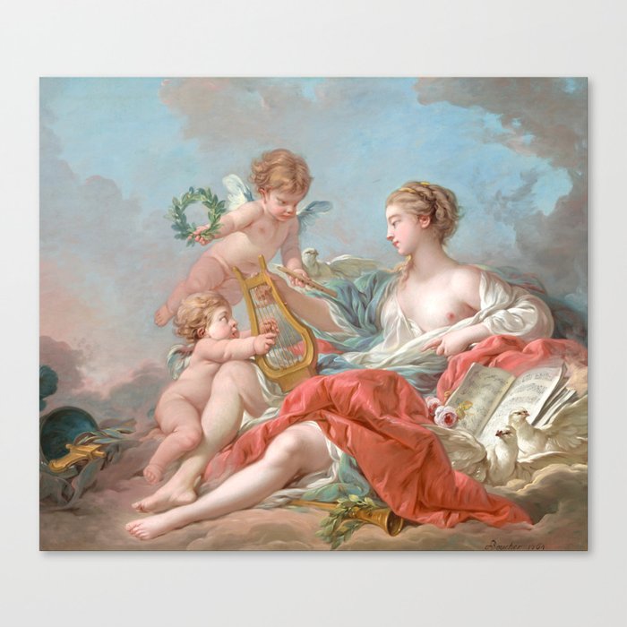 François Boucher "Allegory of Music" 1764 Canvas Print