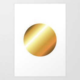 Gold Gradient Metallic Circle Shiny Abstract Geometrical Dot Futuristic Fashion Art Print