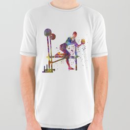 fitness in watercolor All Over Graphic Tee