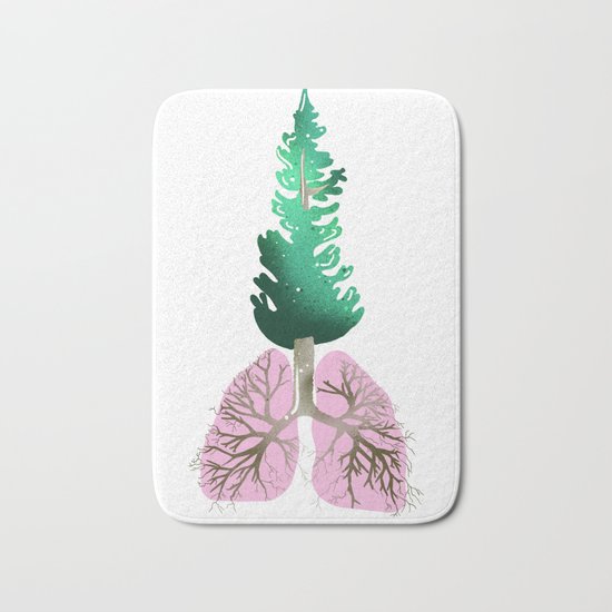 organic lungs Bath Mat