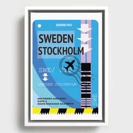 Sweden Stockholm travel ticket Framed Canvas