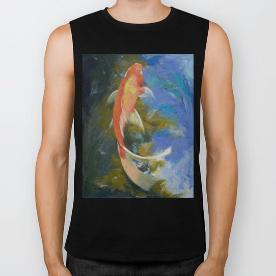 Butterfly Koi Painting Biker Tank