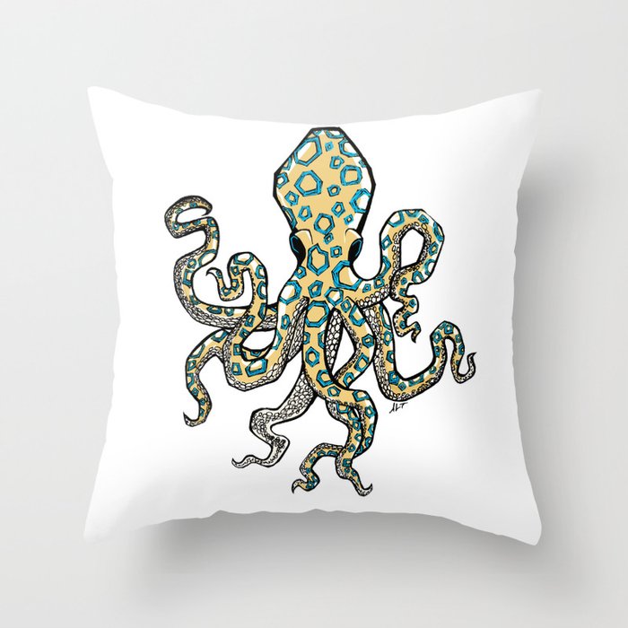 blue octopus pillow