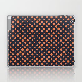 Navy Blue And Orange Polka Dots Orange Polka Dot Background Retro Blue & Orange Dotted Pattern Laptop Skin