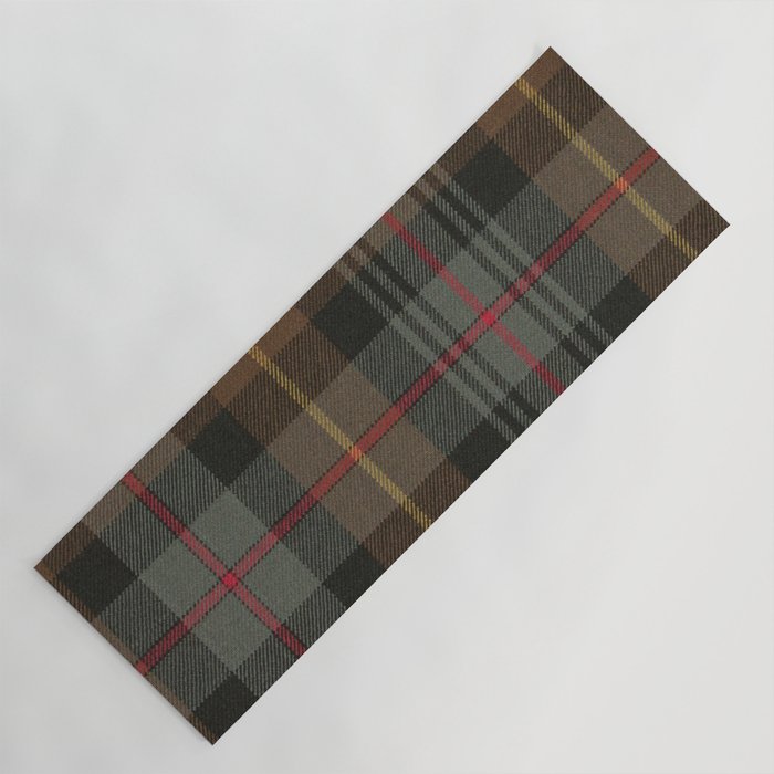 Vintage Brown Gray Tartan Plaid Pattern Yoga Mat