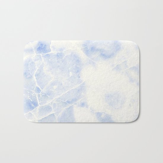 Blue and White Marble Waves Bath Mat