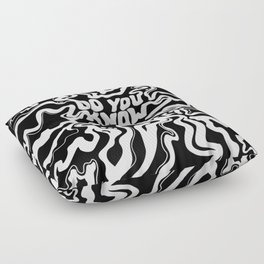 Do You Know Who You Are - Black & White  Floor Pillow