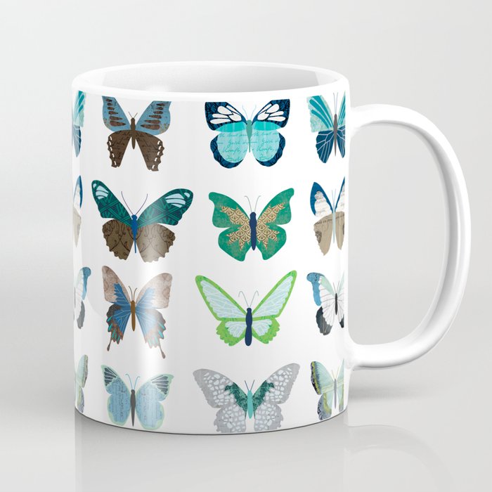 Green and Blue Butterflies Coffee Mug