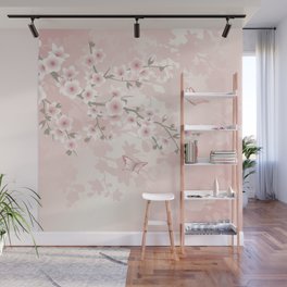 Apricot Cherry Blossom | Vintage Floral Wall Mural