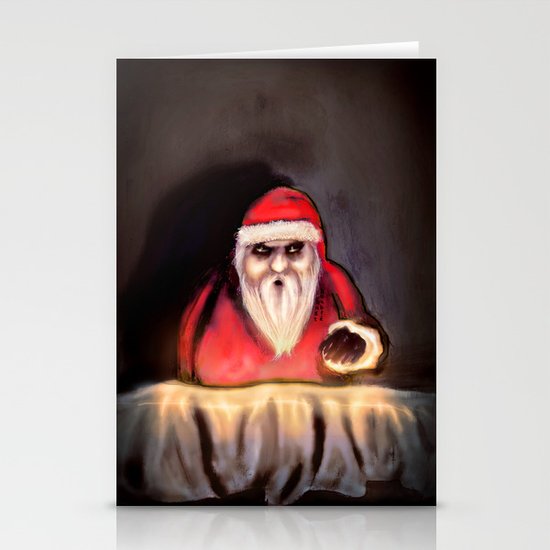 Black Xmas: Santa Claus is Here Stationery Cards