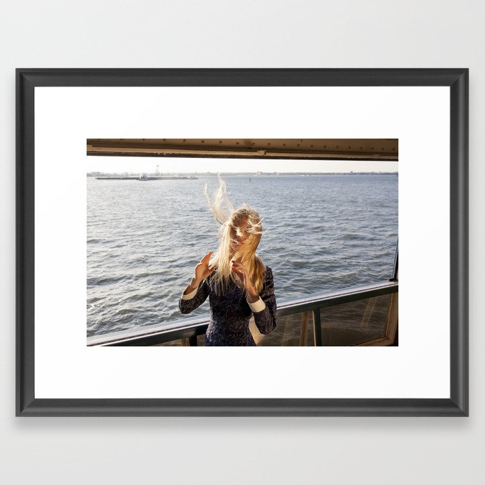 The Ferry, Windy Framed Art Print
