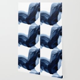 Abstract Blue Grey Minimal Brushstrokes Wallpaper