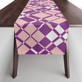 Purple pink gingham checked Table Runner